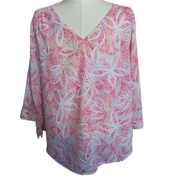 Zac & Rachel Woman Pink & Orange Floral Dot Blouse – 3X - Picture 1 of 8